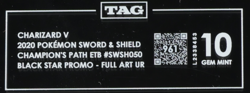 2020 Pokemon SWSH Champion's Path ETB #050 Charizard V FA UR Promo TAG 10 (961) - Image 3