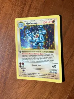 Pokemon TCG Machamp Holo Rare 1st Edition Base Set 8/102 - Image 1