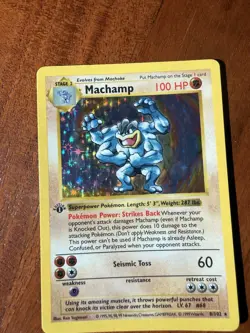Pokemon TCG Machamp Holo Rare 1st Edition Base Set 8/102 - Image 3