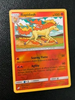 2019 Rapidash 18/181 Sm-Team Up Reverse Holo Pokemon TCG Card - LP CONDITION - Image 1