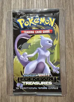 Pokemon Black & White Legendary Treasures Booster Pack Mewtwo 10 Cards - Image 1