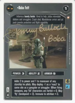 Star Wars CCG - Jeremy Bulloch † (Boba Fett) - signed card - unlimited auto - Image 1