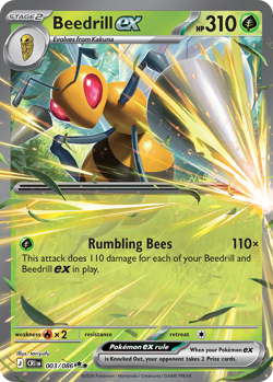 Pokemon Beedrill ex CRI 3/86 Holo Near Mint English - Image 1