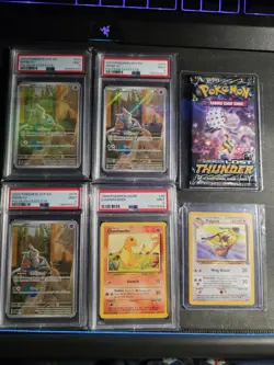 PSA Graded Pokemon TCG Lot: Mimikyu SVP 075 x3, Charmander, Pack - Image 1