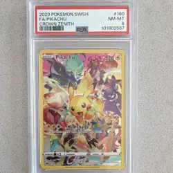 2023 Pokemon Crown Zenith Pikachu 160/159 Full Art Holo Secret PSA 8 Eng - Image 1