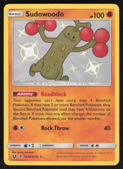Sudowoodo SV20/SV94 Shiny Rare Hidden Fates Shiny Vault Pokemon Near Mint - Image 1