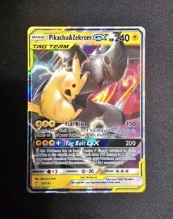 Pikachu & Zekrom GX 33/181 SM-Team Up TAG TEAM GX Holo Ultra Rare Pokemon TCG NM - Image 1