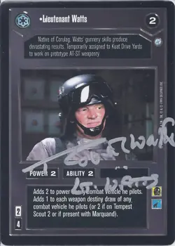 Star Wars CCG - Robert Watts † (Lieutenant Watts) - autograph / signed card - Image 1