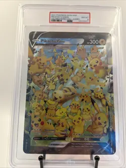2021 POKEMON SWSH BLACK STAR PROMO JUMBO PIKACHU V-UNION PSA 8 - Image 1