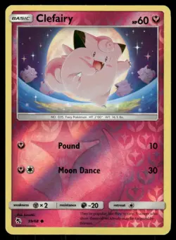 Clefairy 39/68 Common Hidden Fates Pokemon Reverse Holo Near Mint - Image 1