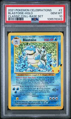 2021 POKEMON CELEBRATIONS CLASSIC COLLECTION #2 BLASTOISE-HOLO PSA 10 - Image 1