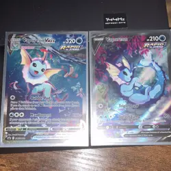 Pokemon TCG Vaporeon V & Vaporeon VMAX Promo Holo Lot 2 SWSH181/182 EN - Image 1