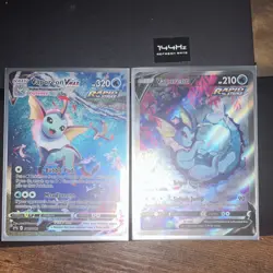 Pokemon TCG Vaporeon V & Vaporeon VMAX Promo Holo Lot 2 SWSH181/182 EN - Image 2