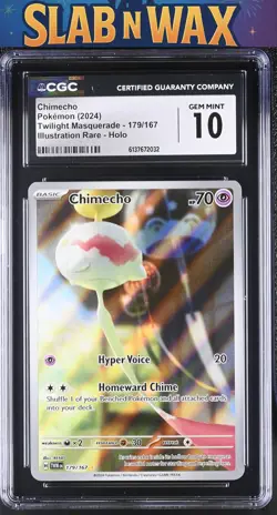Pokemon tcg 2024 Twilight Masquerade Chimecho #179/167 CGC 10 - Image 1