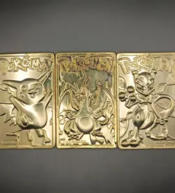 1999 POKEMON 23K GOLD PROMO TRADING CARD - LOT 3 CARDS (CHARIZARD) Burger King - Image 1