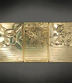 1999 POKEMON 23K GOLD PROMO TRADING CARD - LOT 3 CARDS (CHARIZARD) Burger King - Image 2