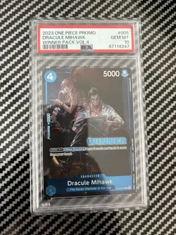 One Piece CCG TCG PSA 10 Promo Dracule Mihawk Winner Pack Vol. 4 2023 ST03 005 - Image 1