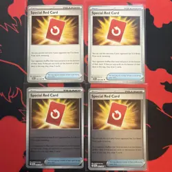 4x Special Red Card (2 Reverse Holo) 082/086 Pokemon TCG Chaos Rising Playset - Image 1