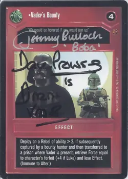 Star Wars CCG - Dave Prowse † & Jeremy Bulloch † - signed card - autograph - Image 1