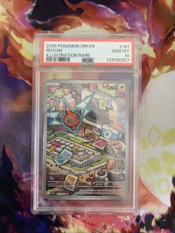 2025 Pokemon Dri En Destined Rivals #197/182 Rotom Illustration Rare PSA 10 - Image 1