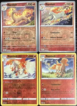 Pokemon TCG Rapidash Collection From 4 Different Art/Set All in Reverse Holo NM - Image 1