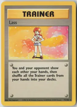 Lass 75/102 Rare Base Set Unlimited Pokemon Moderately Played - Image 1