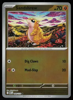 Sandshrew 068/132 Common Mega Evolution Pokemon Reverse Holo Near Mint - Image 1