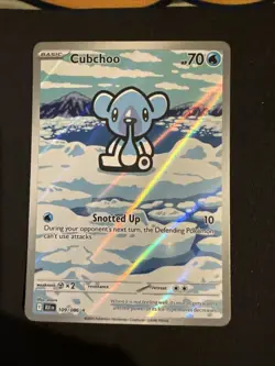 Pokemon TCG Cubchoo 109/086 Sv: Black Bolt Holo Full Art Illustration Rare NM - Image 1