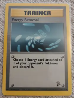 1999 Pokemon Unlimited Energy Removal #92/102 Set Common MP - Image 1