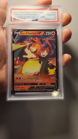 2021 Pokemon Lance's Charizard V Promo SWSH133 PSA 10 - Image 2