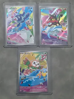 Pokemon 2026 First Partner Illustration Collection Series 1 Promo Set 43, 44, 45 - Image 1