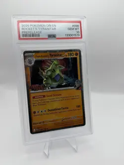 PSA GEM MT 10 Pokemon TCG Team Rocket's Tyranitar Holo 096/182 PRERELEASE - Image 1