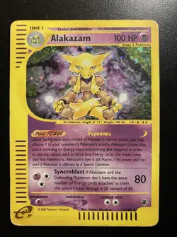 Pokemon Card-Alakazam-1/165-Expedition- Holo-ENG-Played-Altered - Image 1