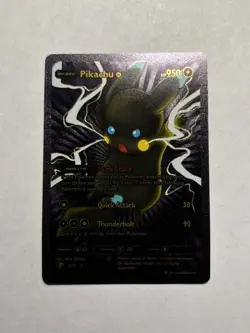 Psychic Pikachu Black Foil Fan Art Display Card M/NM - Image 1