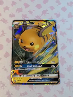 Pokemon TCG Raichu GX SM213 Full Art Rare Holo Black Star Promo Card - Image 1