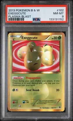 Exeggcute Plasma Blast 2013 Secret Rare Shiny Pokemon Card TCG 102/101 - Image 1