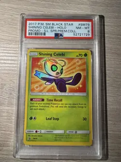 Pokemon TCG Shining Celebi SM79 Sun & Moon Black Star Promo PSA 8 - Image 1
