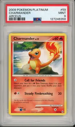 2009 Pokemon Platinum Arceus Charmander #59 PSA 9 - Image 1