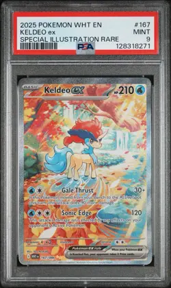 2025 White Flair Keldeo EX SIR PSA 9 Mint Pokemon TCG - Image 1