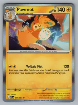 PAWMOT 034/094 R PHANTASMAL FLAMES POKEMON HOLO NM PFL 2025 - Image 1