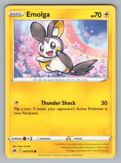 EMOLGA 047/159 C CROWN ZENITH POKEMON NM CRZ ..2023. - Image 1