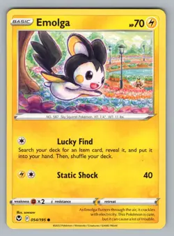 EMOLGA 054/195 C SILVER TEMPEST POKEMON LP SIT 2022 - Image 1