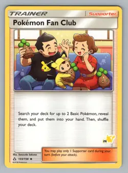 POKEMON FAN CLUB (#28 PIKACHU STAMPED) 133/156 P BATTLE ACADEMY POKEMON LP BTA - Image 1