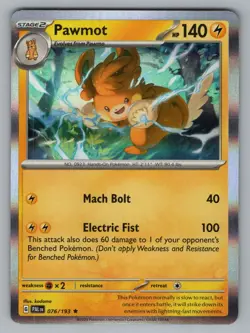 PAWMOT 076/193 R PALDEA EVOLVED POKEMON HOLO NM PAL 2023 - Image 1