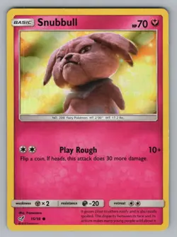 SNUBBULL 15__18 C DETECTIVE PIKACHU POKEMON HOLO NM DET 2019 - Image 1