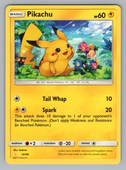 PIKACHU (#29) 29/30 C SM TRAINER KIT: LYCANROC & ALOLAN RAICHU POKEMON NM SMK1]- - Image 1