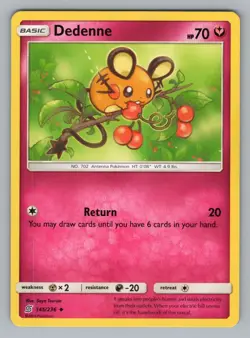 DEDENNE 145/236 UC UNIFIED MINDS POKEMON NM UNM 2019-. - Image 1