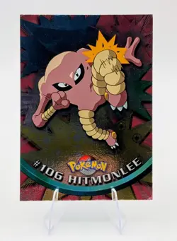 2000 Topps Pokemon Blue Logo: Hitmonlee Foil #106 - LP - Image 1