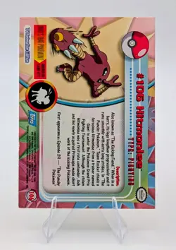 2000 Topps Pokemon Blue Logo: Hitmonlee Foil #106 - LP - Image 2