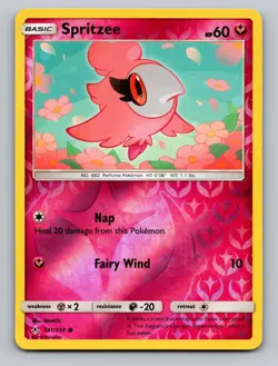Spritzee 141/214 Common Unbroken Bonds Pokemon Reverse Holo NM - Image 1